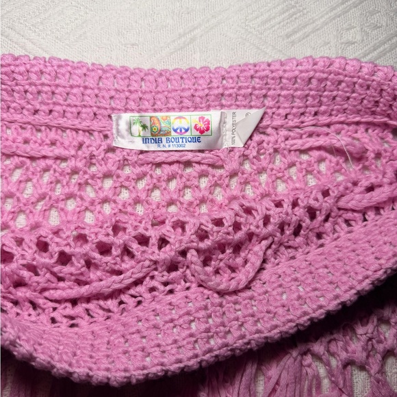 India Boutique Pink Crochet Skirt Coverup - Picture 3 of 3